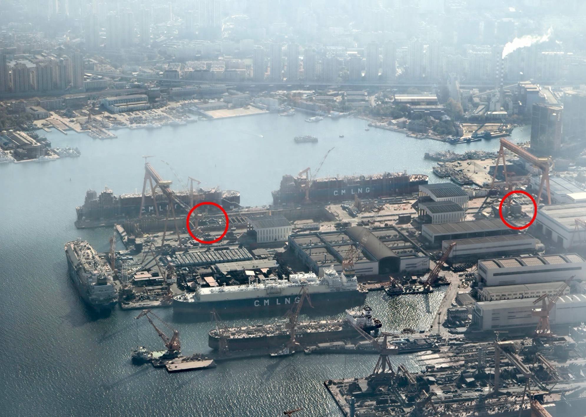 大连船厂高清照有了！南北船厂齐开工，核常并行显神威